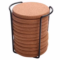 Cork Coasters with Lip for Drinks Absorbent Thick Rustic Saucer