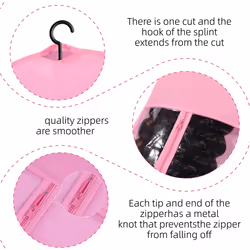3PCS Hair Extension Holder Wig Storage for Multiple Wigs pink