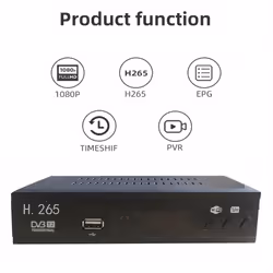 DVB T2 HEVC 265 Digital TV Tuner DVB-T2 265 1080P Top Box EU Plug
