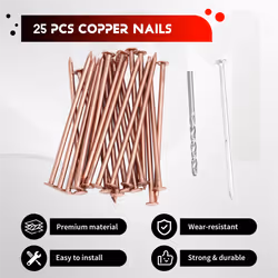25 Pcs Copper Nails to Killing Trees,3.5 Inch Pure Copper Nails