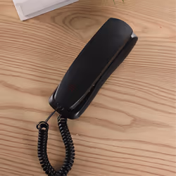 Wall phone, wired phone, landline phone, home phone, Black