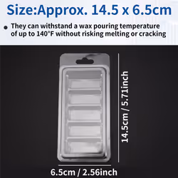 50 Pcs Wax Melt Containers, 5-Cavity Wax Melt Clamshell Molds