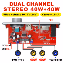 Bluetooth MP3 WAV Decoder Board 80W Amplifier Handsfree Car Audio Mic