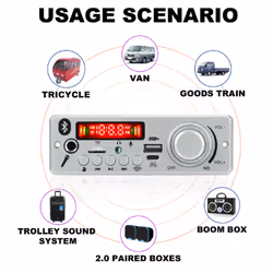 Bluetooth MP3 WAV Decoder Board 80W Amplifier Handsfree Car Audio Mic