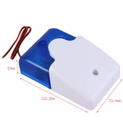 Mini Wired Strobe Warning Siren Dc 12V Sound Alarm 115Db Blue