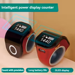 Digital Counter Portable Points Rechargeable Ring Black