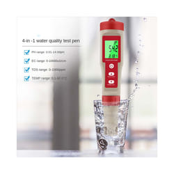 4-In-1 Digital PH Meter with PH/TDS/EC/Temp Function for Hydroponics