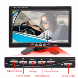 12V-36V 7inch Car Monitor 16:9 800x480 LCD Rearview Monitor