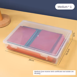 File Organizer Transparent Square Storage Box A4 Storage Box,M