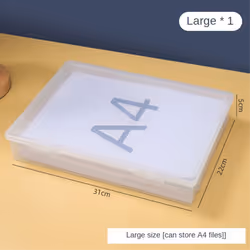 File Organizer Transparent Square Storage Box A4 Storage Box,L
