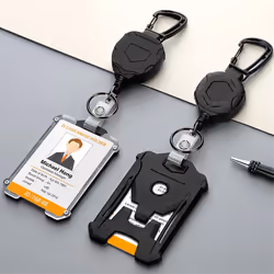 2 Pack Retractable Badge Holder,Heavy Duty Badge Reel Keychain