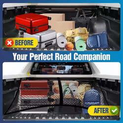 Highly Elastic Cargo Net for Pickup Truck Bed