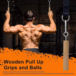 Wooden Handle Pull Up Ball Grip Finger Strengthener Exerciser B