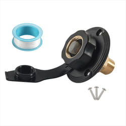 RV Water Inlet Connection City Water Fill Inlet Flange Brass Black