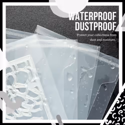 60pcs Clear Stamps & Dies Plastic Storage Bags
