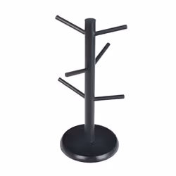 for Countertops Cup Holder with 6 Hooks Black