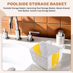 Poolside Storage Basket, Swimming Pool Storage Basket,White