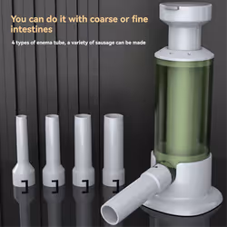 Manual sausage stuffer set with 4 filling tubes