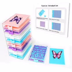 DIY Craft Diamond Tray Painting Stackable Drawer Box C
