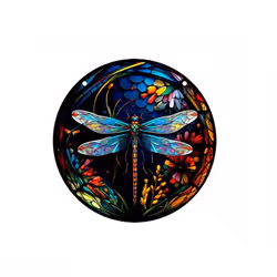Stained Glass Dragonfly Suncatcher Beautiful Window Hanging