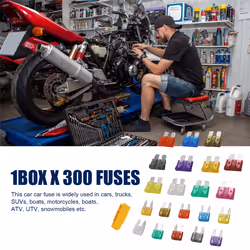 1Box/300Pcs Car Mini Fuse Kit 2A 3A 5A 7.5A 10A Fuse with Clip