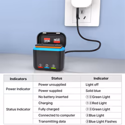 2-Channel Battery Charger with SD Card Slots Battery Charger