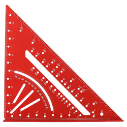 Carpenter Square,7inch T Square Multi-Purpose Carpenter Tools, Red