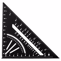 Carpenter Square,7inch T Square Multi-Purpose Carpenter Tools, black