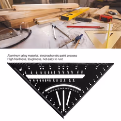 Carpenter Square,7inch T Square Multi-Purpose Carpenter Tools, black