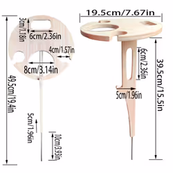 Freestanding Wine Table Rack Portable Foldable Table Wooden Rack