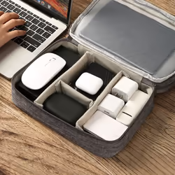 Cable Storage Bag Digital Electronics Organizer Gray