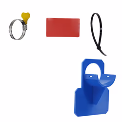 Swimming pool pipe bracket, with ropes blue