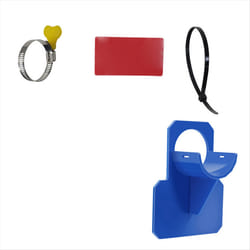 Swimming pool pipe bracket, with ropes blue
