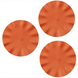 Wave Round Placemat, Round Anti-scalding Mat,Kitchen Table Mat,Orange
