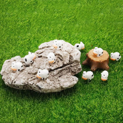 Mini Cow Statue Resin Cow Miniature Animal Statue DIY Crafts