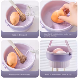 Makeup Brush Cleaner Mat Silicone Makeup Brush Cleaning Bowl,