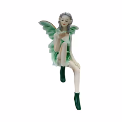 Flower Fairy Cute Girl Resin Angel Ornament Home Decoration cyan