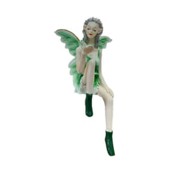 Flower Fairy Cute Girl Resin Angel Ornament Home Decoration cyan