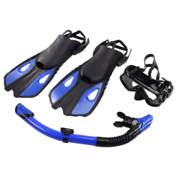 Adult Snorkeling Equipment,Panoramic Snorkeling Set,Black & Blue