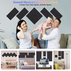 12PCS Acoustic Panels,12x12x0.4 In Sound Proof Foam Panels Wall Decor