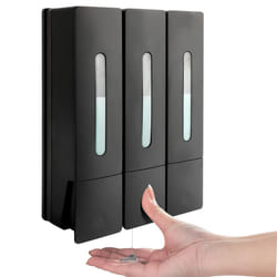 Press Liquid Soap Dispenser 400 Ml 3 Chamber Wall Mounted Black