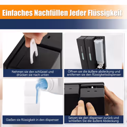 Press Liquid Soap Dispenser 400 Ml 3 Chamber Wall Mounted Black