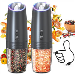 Rechargeable Salt & Pepper Grinder Set with LED Light,