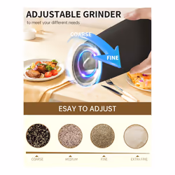 Rechargeable Salt & Pepper Grinder Set with LED Light,