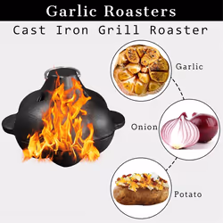 Cast Iron Smoker Roaster Garlic Roster , Smoker Box