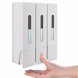 Press Liquid Soap Dispenser 400 Ml 3 Chamber Wall Mounted White