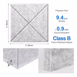 12Pack Acoustic Panels, 12x12x0.4Inch Sound Proof Foam Panels,Gray