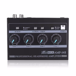 AMPâI4â¡ Professional 4 Channel Headphone Amplifier EU Plug