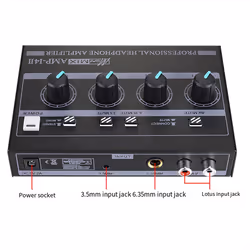 AMPâI4â¡ Professional 4 Channel Headphone Amplifier EU Plug