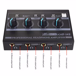 AMPâI4â¡ Professional 4 Channel Headphone Amplifier EU Plug